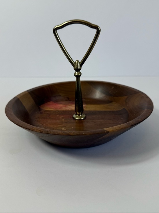 Other - Vintage Solid American Walnut Center Handle Tray | Catchall Nut Dish MCM